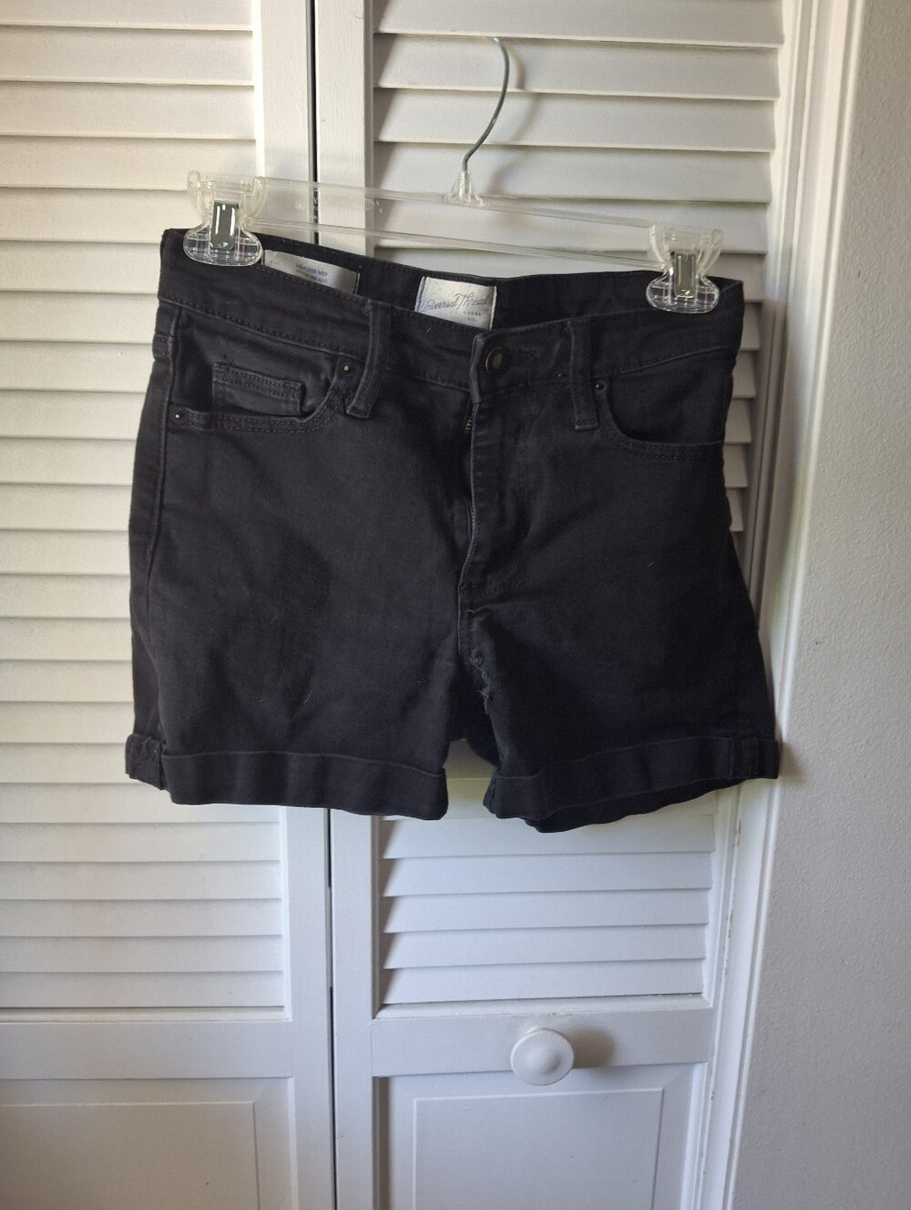 Universal Thread Black Cuffed Denim Shorts